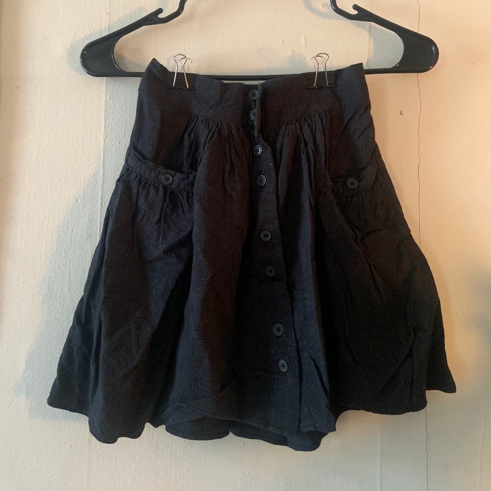 Urban Outfitters Black Button Front Skirt- XS